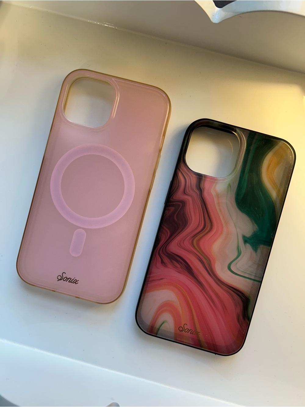 Sonix Pink Jelly MagSafe Case & Agate Marble Design Case for iPhone 13/14